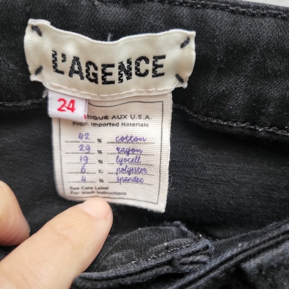 Black jeans L'AGENCE Marguerite High-Rise jeans revolve - Picture 2 of 6